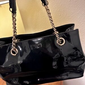 Kate spade shiny navy blue shoulder bag